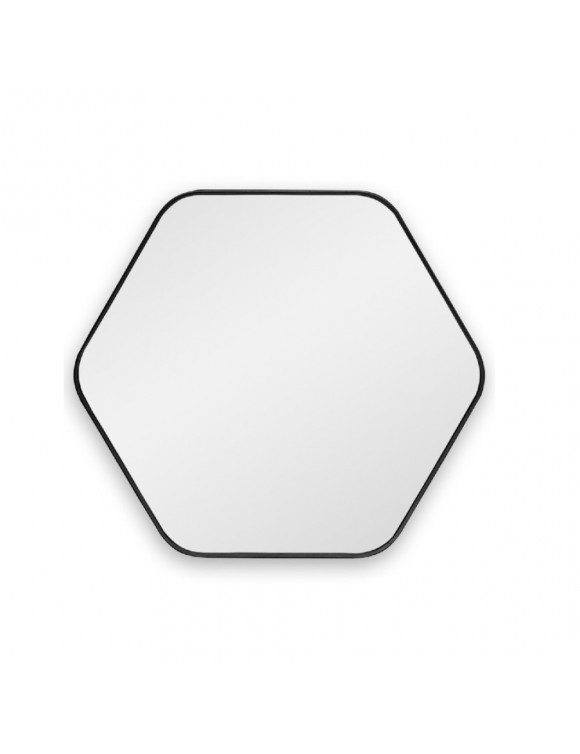 Шестиугольное зеркало в чёрной тонкой раме Hexagon S Black (Хексаген)  Smal 60*54 см в интернет-магазине зеркальной мастерской ЗЕРКАЛА-М фото