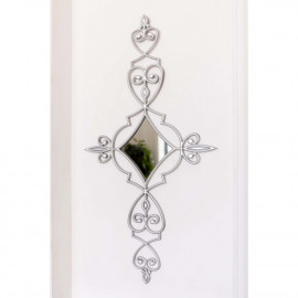 Зеркало в белой декоративной раме Lissman Silver 