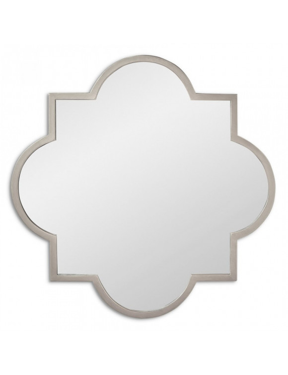 Зеркало в серебряной фигурной раме Clover Silver (Кловер) Svart 70*70 см в интернет-магазине зеркальной мастерской ЗЕРКАЛА-М фото